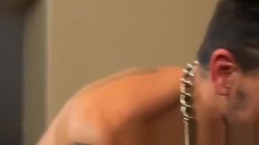 Surprise male bondage gay Collin reveals the handcuffs and blindfold and