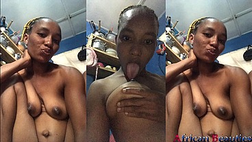 Chocolate Thot Squirting a Carrot from her Ass