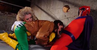 XXX parody of a comic book story gives us a threesome
