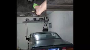 Amanda 2 in 1 cranking stalling and reversing her Opala out of the garage (w/ pedal cam)