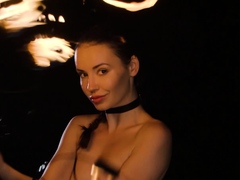 Czech MILF beauty playing with fire