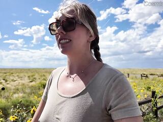 Boobs out in Desert… Undressed Trip Vlog!! w Masturbating