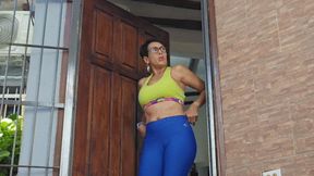 Milah the Giantess Goddess on flip flops