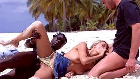 Alicia Has Her Hot Body Ravaged on the Beach during an Interracial DP