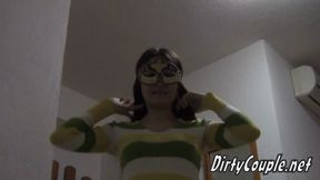 Long video with all the first porn clips of this sexy brunette with round ass