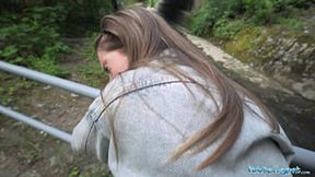She takes a massive public pounding on camera