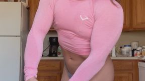 Big muscles in a very tight shirt