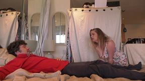stepdaughter begs stepdad to let her suck his dick