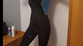 neoprene wetsuit and full face mask snorkel bath