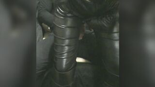 Smoking Wifey into Leather Gloves and Catsuit Fucking Hand Job Creampie