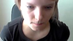 Short Haired Blonde Sitting Bottomless in a Chaur