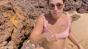 deep throat, fuck pussy public beach , cum gargle swallow
