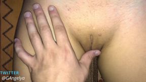 She Masturbates Her Tight Pussy and Gets Cum on Her Stomach - Compilation #2