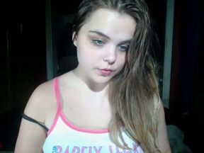 Lewd plump teen with nice tits and pussy loves to pleasure herself on webcam