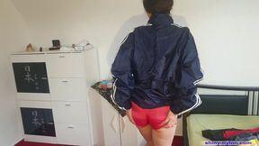 Nadine cleans up her nylon things - 162