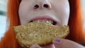 Chewing and Eating Crunchy Toast MP4 1080