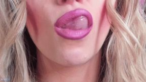 Mauve Pink Lipstick Lip Licking (HD) MP4