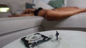 Tiny police officer explores an unaware giantess prisoner - Lalo Cortez and Vanessa