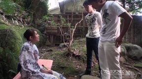 Naughty Nipponese Brunette Takes on Two, Toys &amp; No Censorship in Paradise
