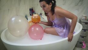 Balloons And Bubble Bath Fun