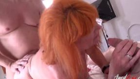 Teen fucks hard with two big dicks in messy group sex