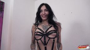 german scout - crazy skinny goth girl brisen love rough fuck at porn casting with rimjob squirting and deepthroat