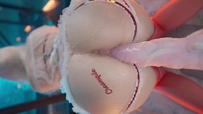Dashing Slim Bubble-assed Blonde Babe Gets Soaked With Fake Cum After Enjoying Her Fuck-machine
