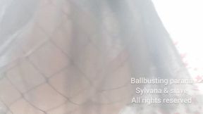 Black bunny ballbusting session