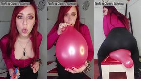 tu novia descubre tu fetiche por los globos y te castiga con una sesion ruda!!