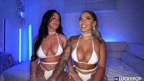 Perfect Body Babes Hayley Davies And Jennifer White Share Lucky Cock