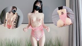 Blonde babe gets her first taste of hardcore group sex and loving every minute of it