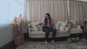 Watermelon Labour - A labor roleplay scene featuring Impregnation Fantasy, Belly Fetish, Expansion, and Moaning ft MILF Sassypantz