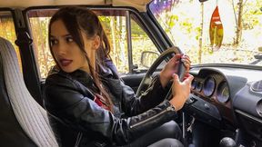 CAR CRUSH STUCK Tanya crashes into a tree in a car while making a u turn