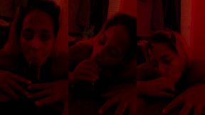 lightskin ebony step-sister sucks my cock like a slutty throat demon for a facial