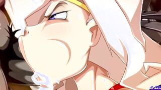 Big Tit Amazon Blows Big Ogre Dick and Makes Him Cum Twice