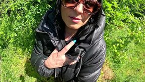hot outdoor blowjob and cum play with a down-jacket 269