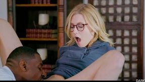 Sweetheart blonde Alexa Grace fucks with a long interracial dick