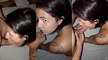 Chupando o pau do meu amigo quase ele gozou no meu olho