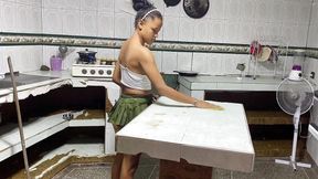 My Boss Fucks My Pussy When He Organized the Kitchen and His Spouse Is Not There
