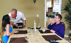 A dinner date turned into an intense foursome sexual escapade