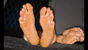 Our very oiled barefoot soles