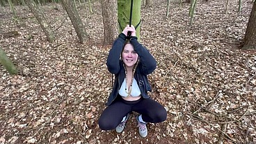 Sex date in the forest - tied up and fucked!