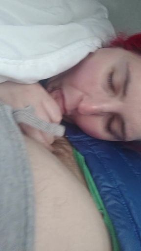 Redhead Tranny Sucking Cock In The Car