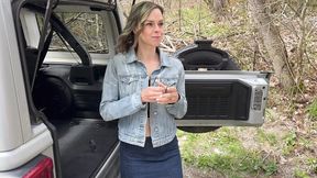 Spouse operates vehicle while significant other engages in coital activity and receives creampie from acquaintance in rear compartment