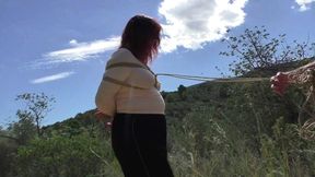 Slave ThannaA - First ever Bondage Walk Training in the spanish woods - Part 1 mp4 HD
