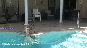 Bikini Blitz: Six foot hippie tickled poolside - HD