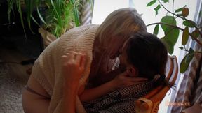 Getting intimate and freaky on a soft couch