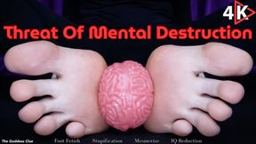 Threat Of Mental Destruction - 4K - The Goddess Clue, My Feet Control Your Intelligence, Threat Of IQ Reduction, Total Mental Domination, Squishy Brain Toy, Slave Training, Foot Fetish, Soles, Wiggling Toes