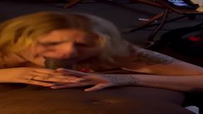 pawg milf kelly patrick cuckold sloppy interracial blowjob for bbc while husband watches!