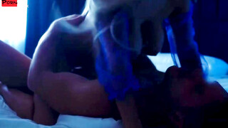 Unleashing the Monsters Blonde Bombshell Rides Huge Cock in Scorching Blue Lingerie